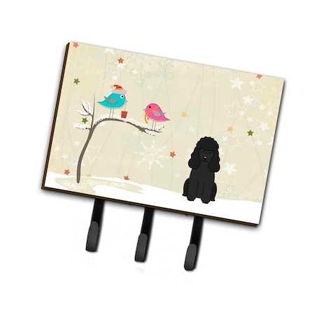Carolines Treasures Christmas Presents Between Friends Poodle Black Leash or Key Holder BB2543TH68